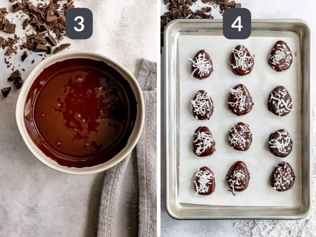 Plant-Based Copycat Cadbury Creme Easter Eggs Steps 3 & 4