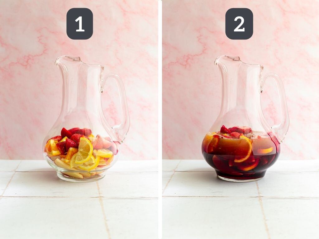Non-Alcoholic Sangria Steps 1 & 2