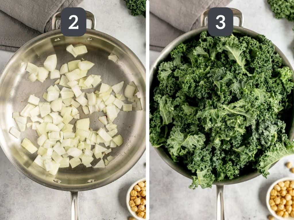 Edamame Kale Stuffed Spaghetti Squash Steps 2 & 3