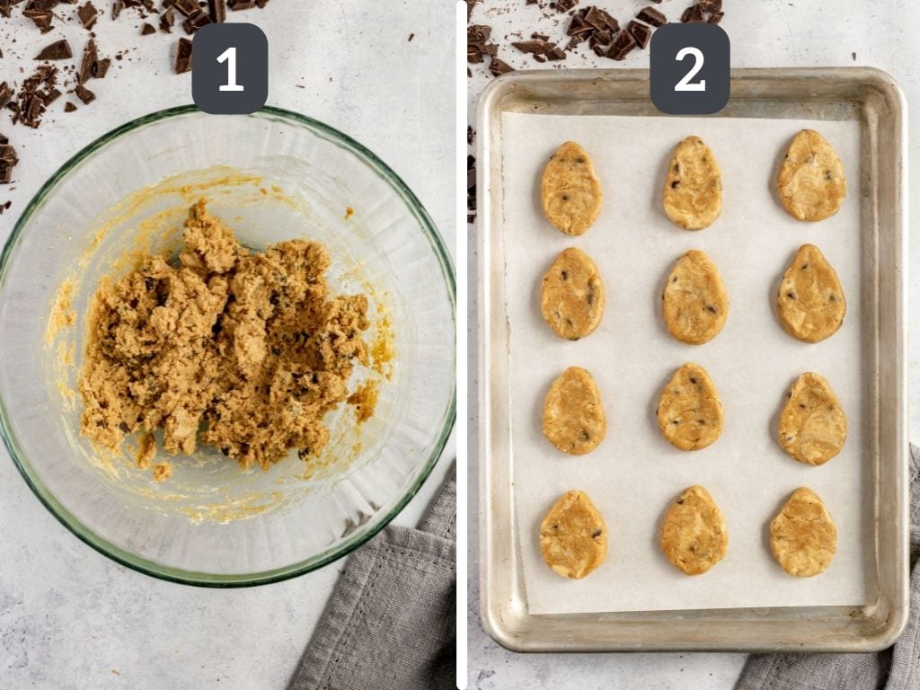 Plant-Based Cookie Dough Easter Eggs Steps 1 & 2
