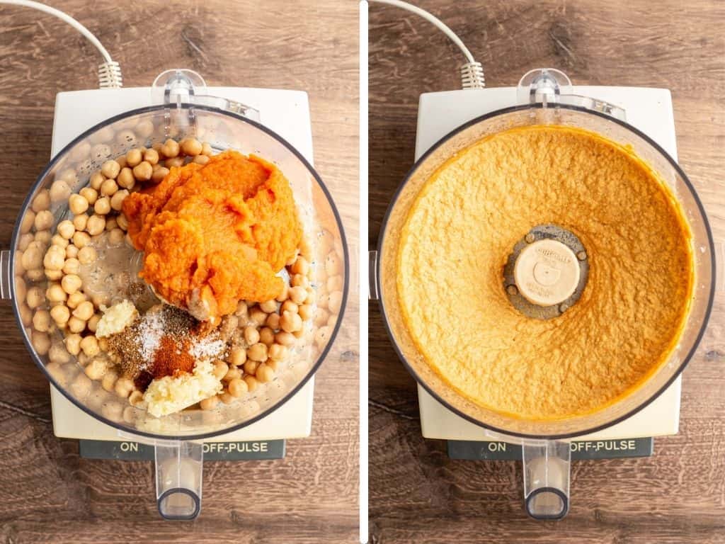 Savory Pumpkin Hummus Steps