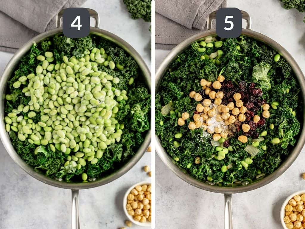 Edamame Kale Stuffed Spaghetti Squash Steps 4 & 5