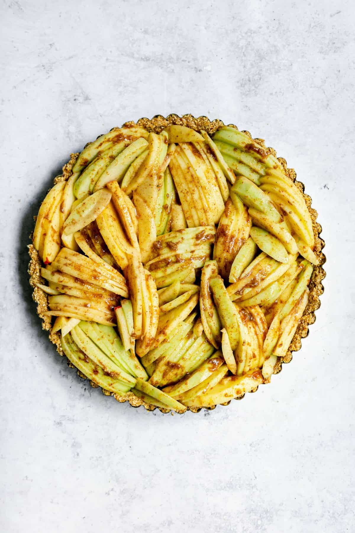 Gluten-Free Vegan Apple Tart before baking