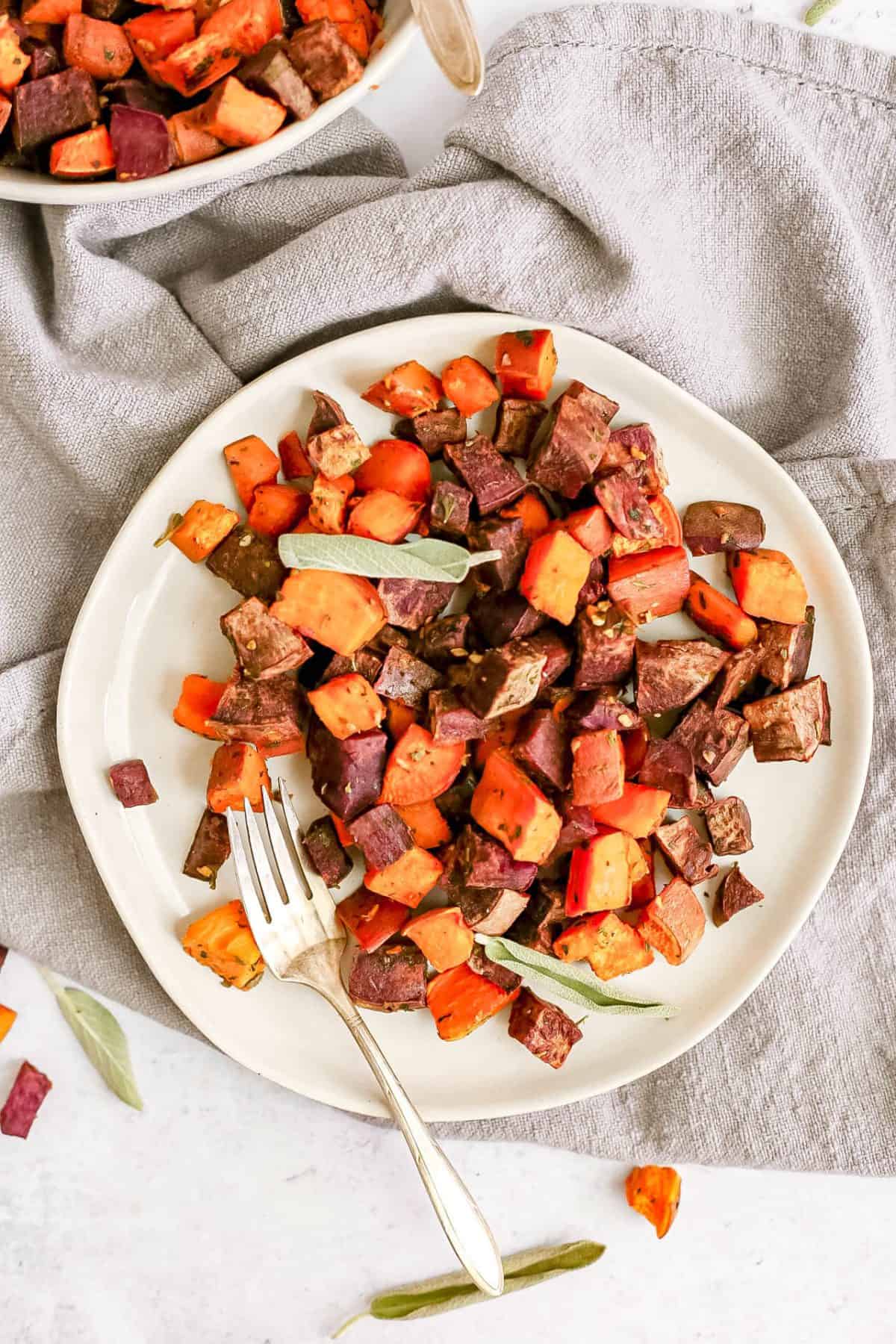 Oil-Free Herb Roasted Sweet Potatoes