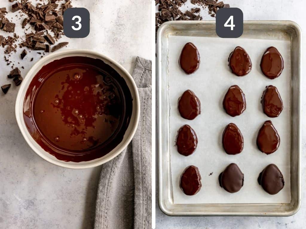 Plant-Based Cookie Dough Easter Eggs Steps 3 & 4