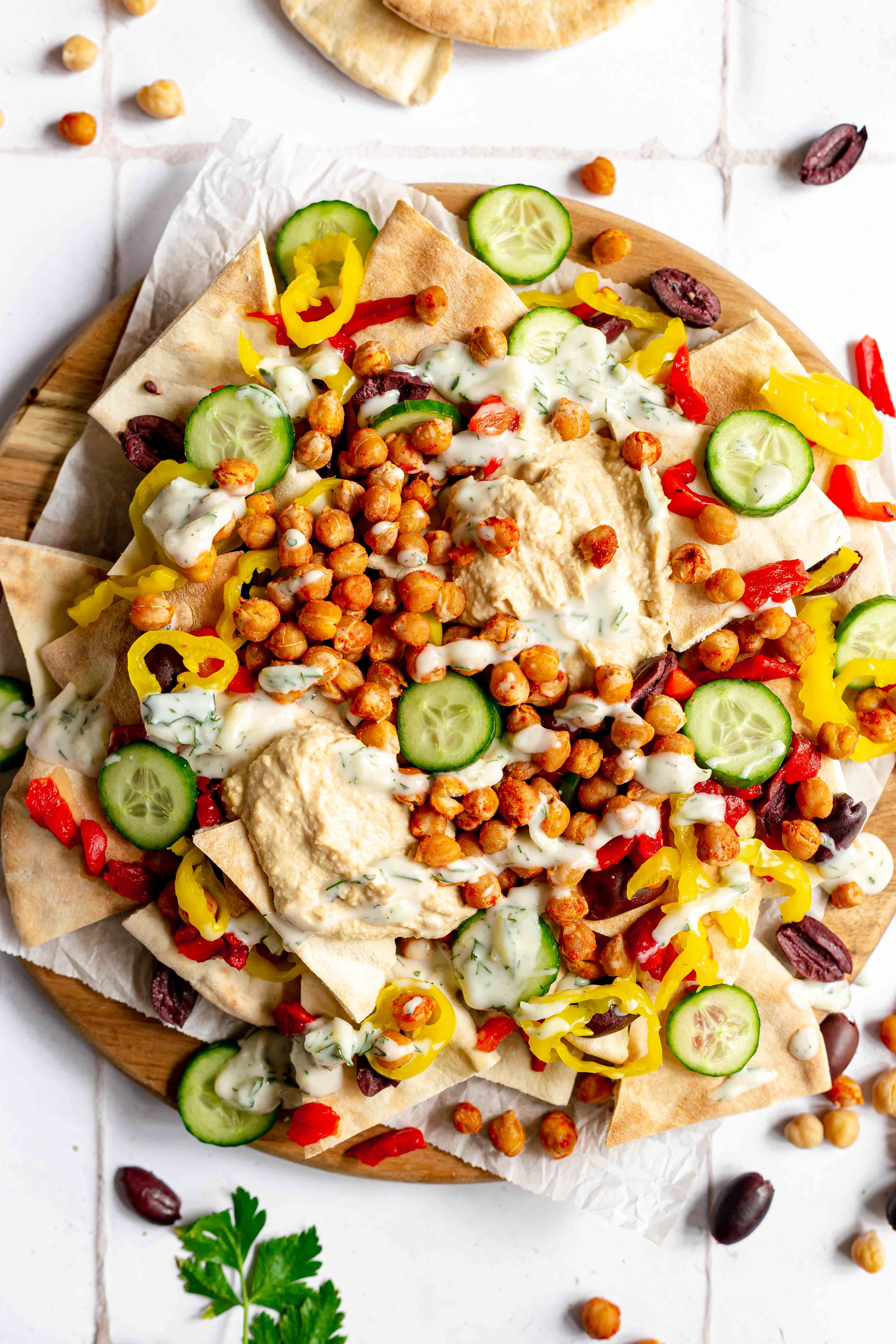 Plant-Based Mediterranean Nachos