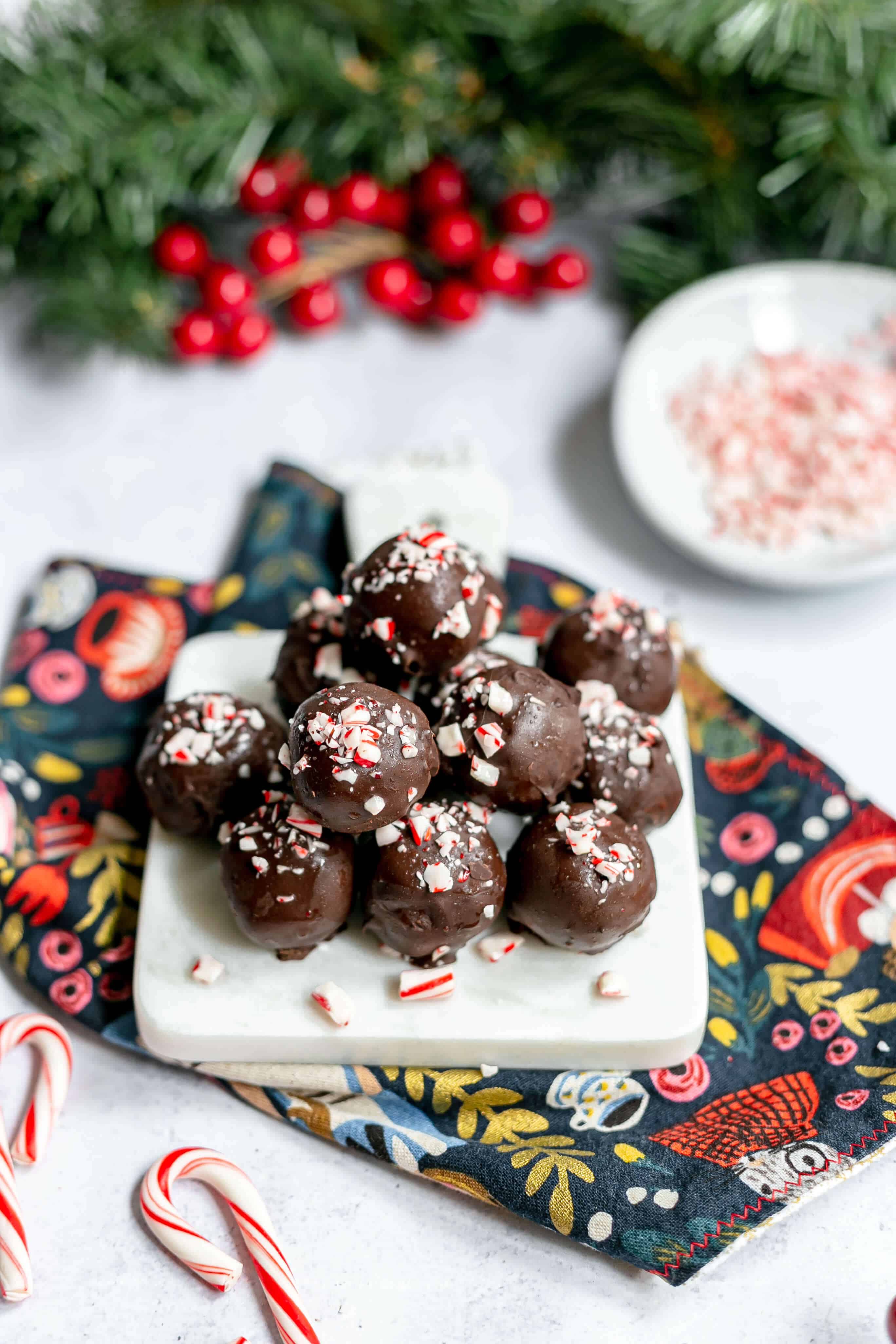 Plant-Based Peppermint Chocolate Truffles