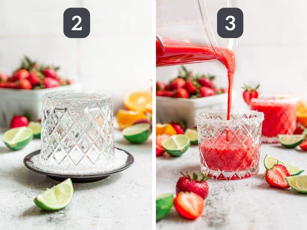 Strawberry Margarita Mocktail Steps 2 & 3