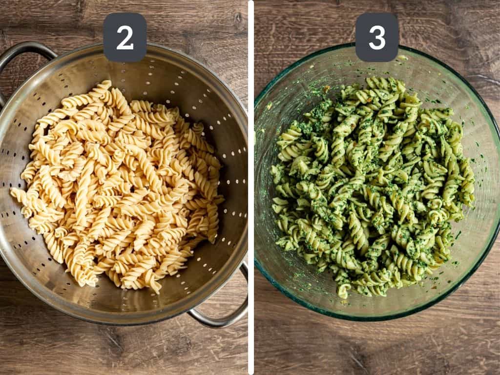 Vegan Almond Pesto Pasta Steps 2 & 3