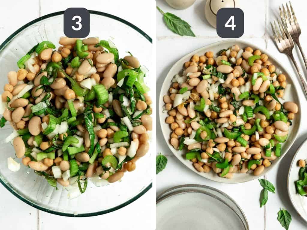 Vegan White Bean Salad Steps 3 & 4