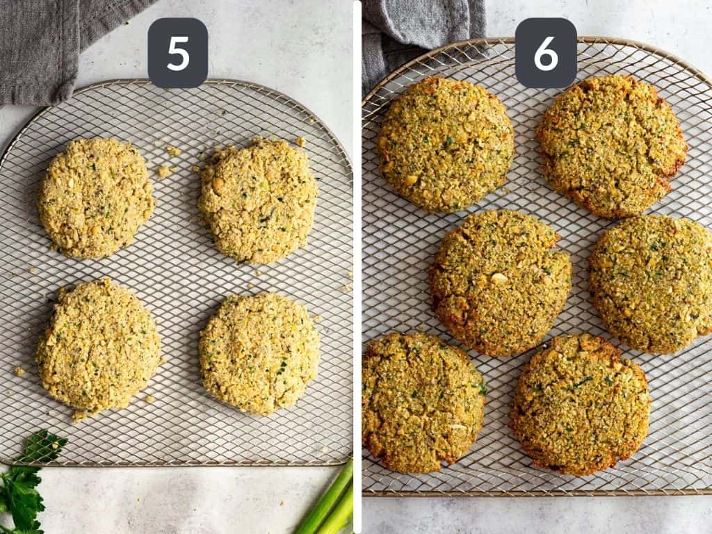 Air-Fryer Green Goddess Burgers Steps 5 & 6