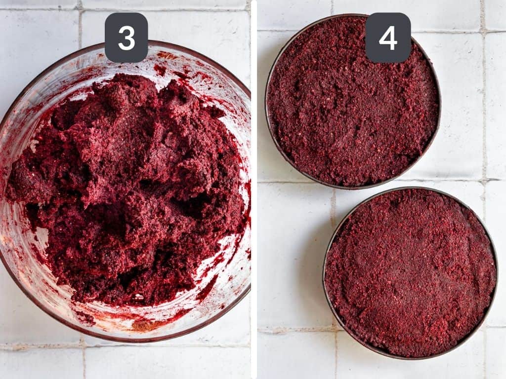 Plant-Based Red Velvet Cake Steps 3 & 4