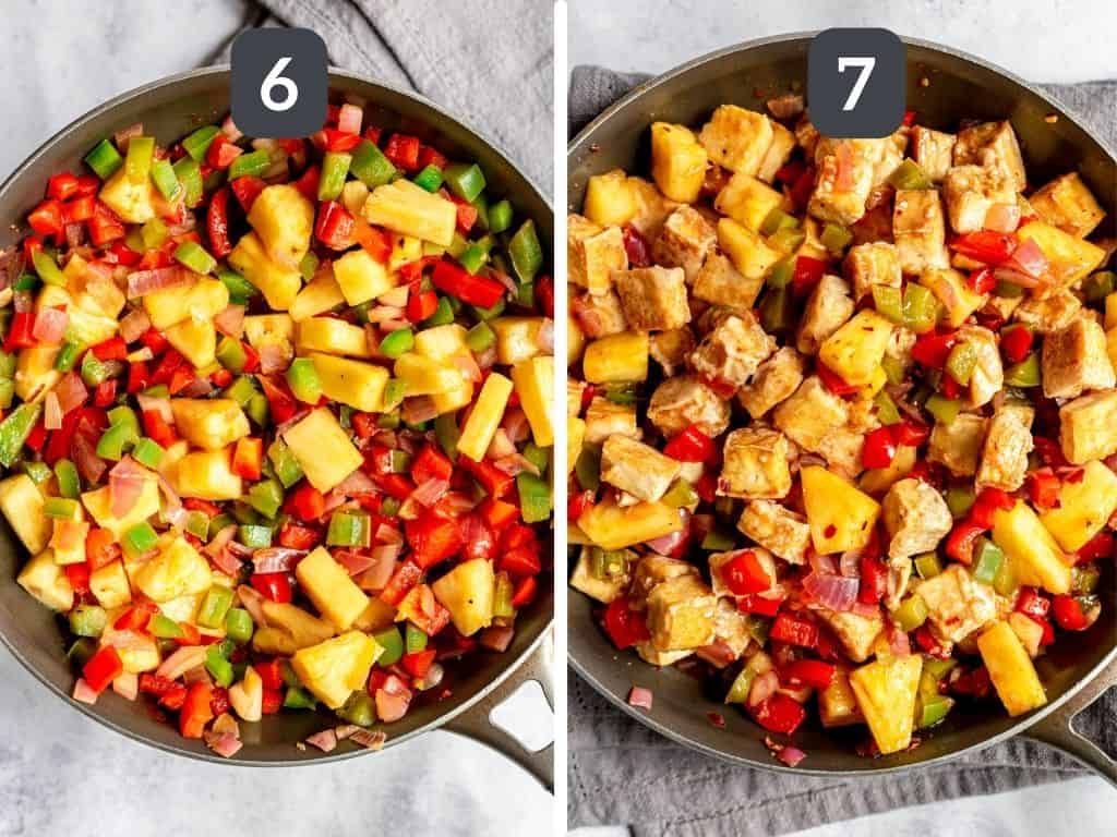 Sweet and Sour Tofu with Pineapple Steps 6 & 7