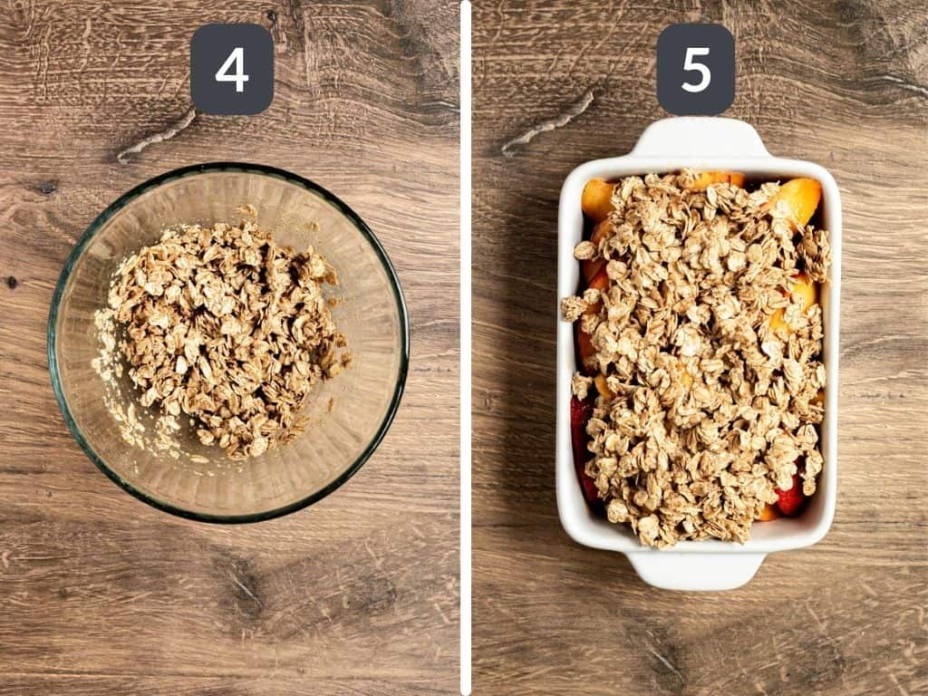 Vegan Peach Crisp Steps 4 & 5