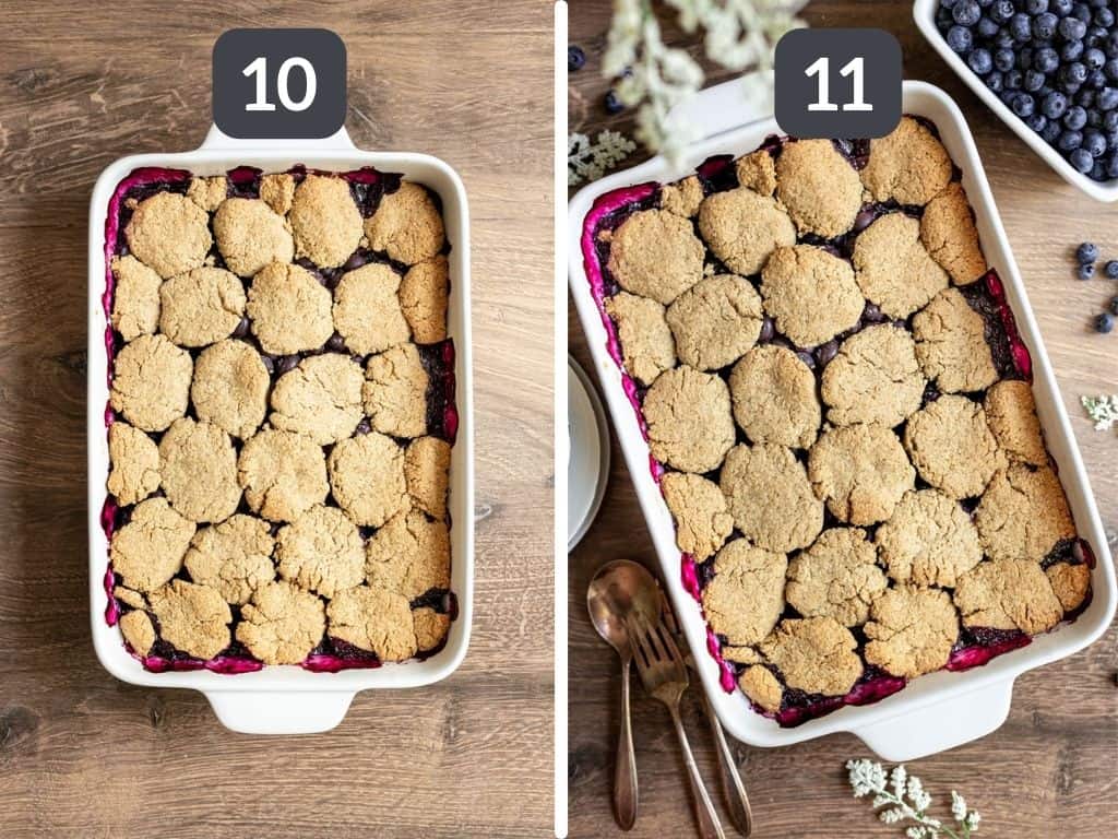 Vegan Blueberry Cobbler Steps 10 & 11