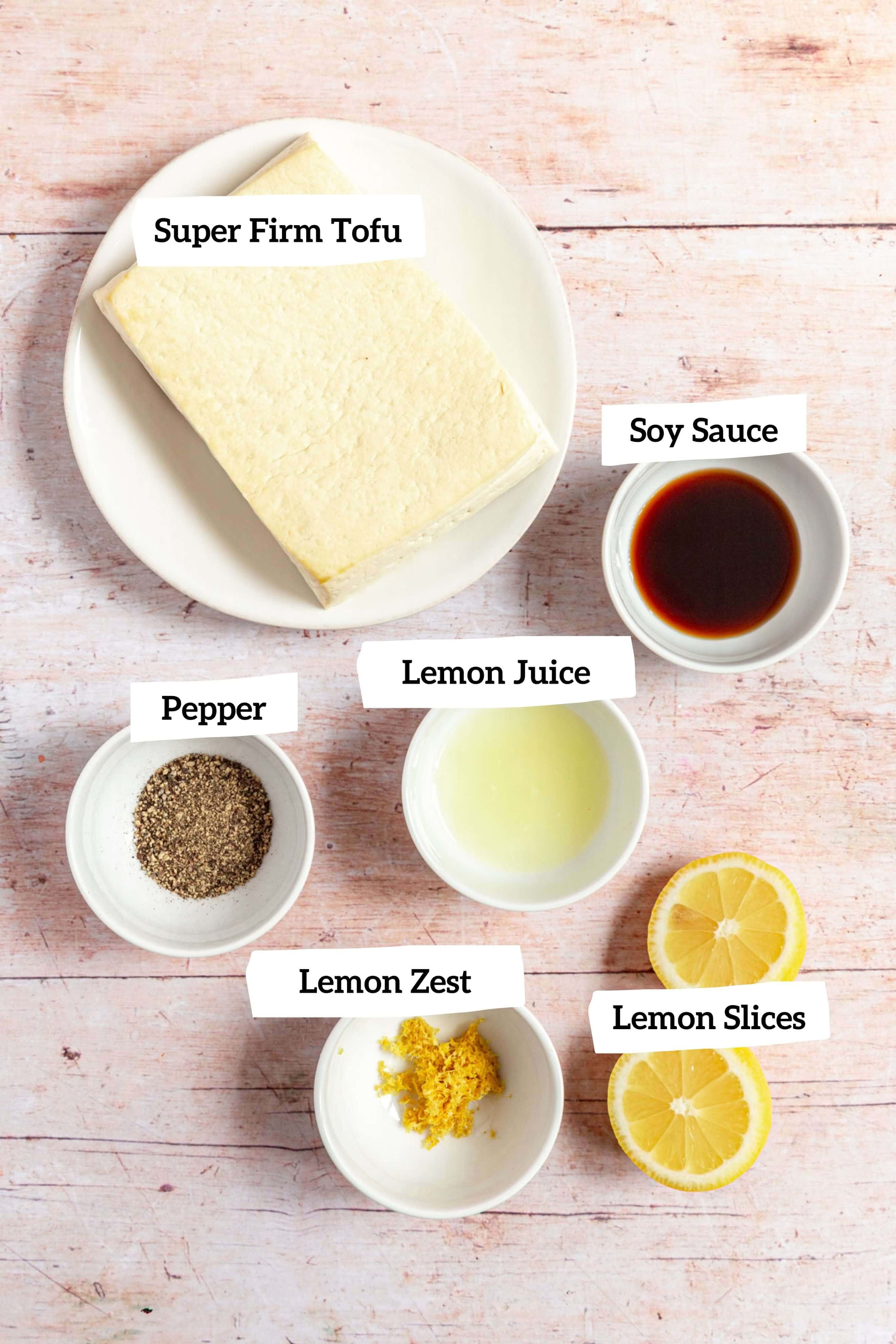 Lemon Pepper Tofu Ingredients