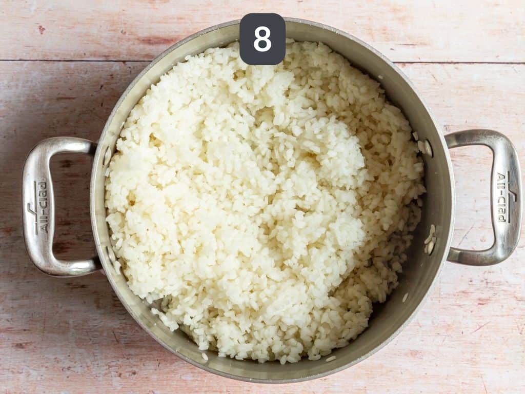 Lemon Pepper Tofu Step 8 - cook the rice.