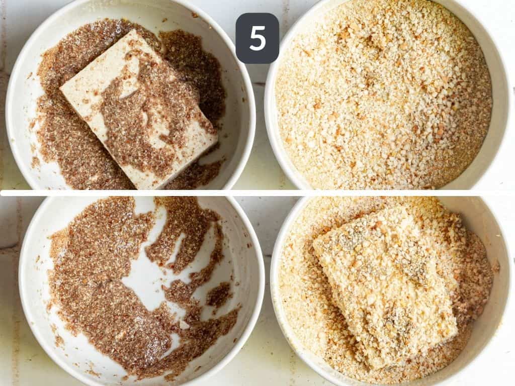 Panko Crusted Tofu step 5 - bread the tofu.