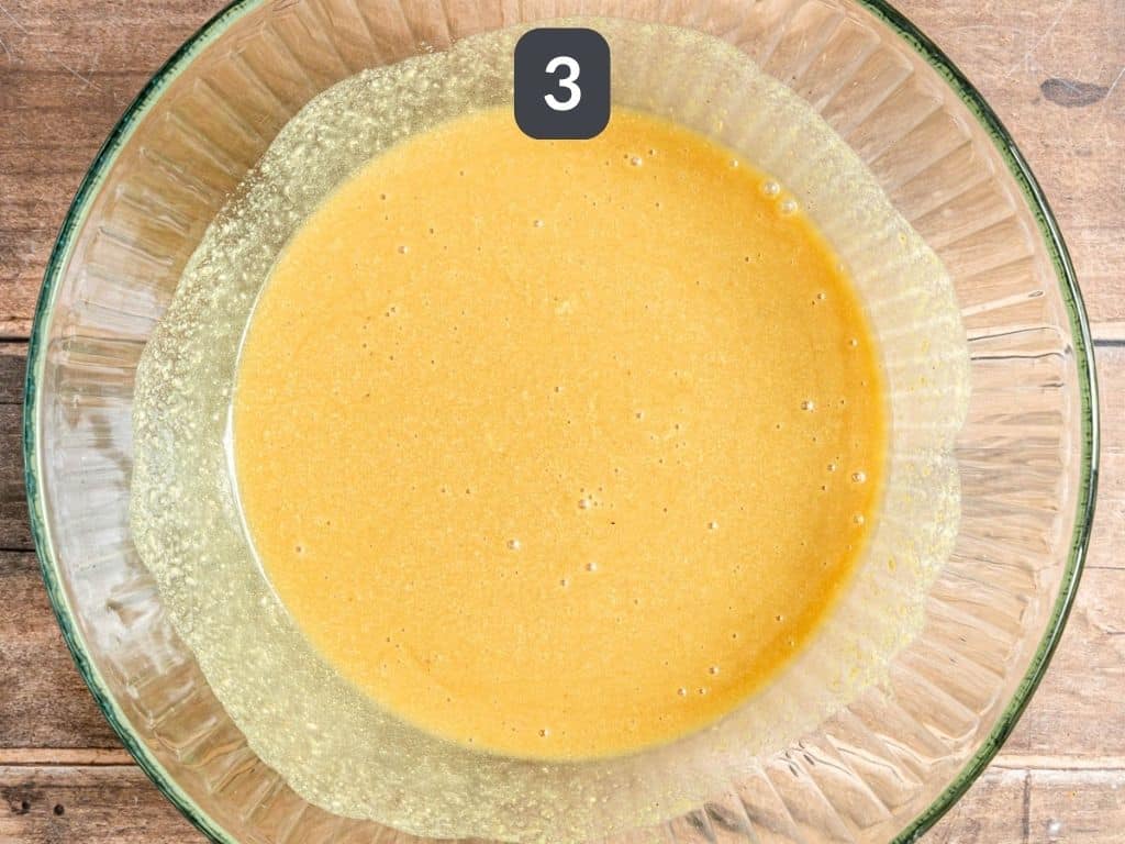 Vegan Coffee Cake Step 3 - mix the maple syrup and nut butter.