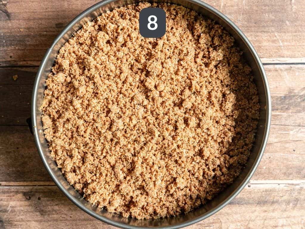 Vegan Coffee Cake Step 8 - add the crumble to the cake batter.