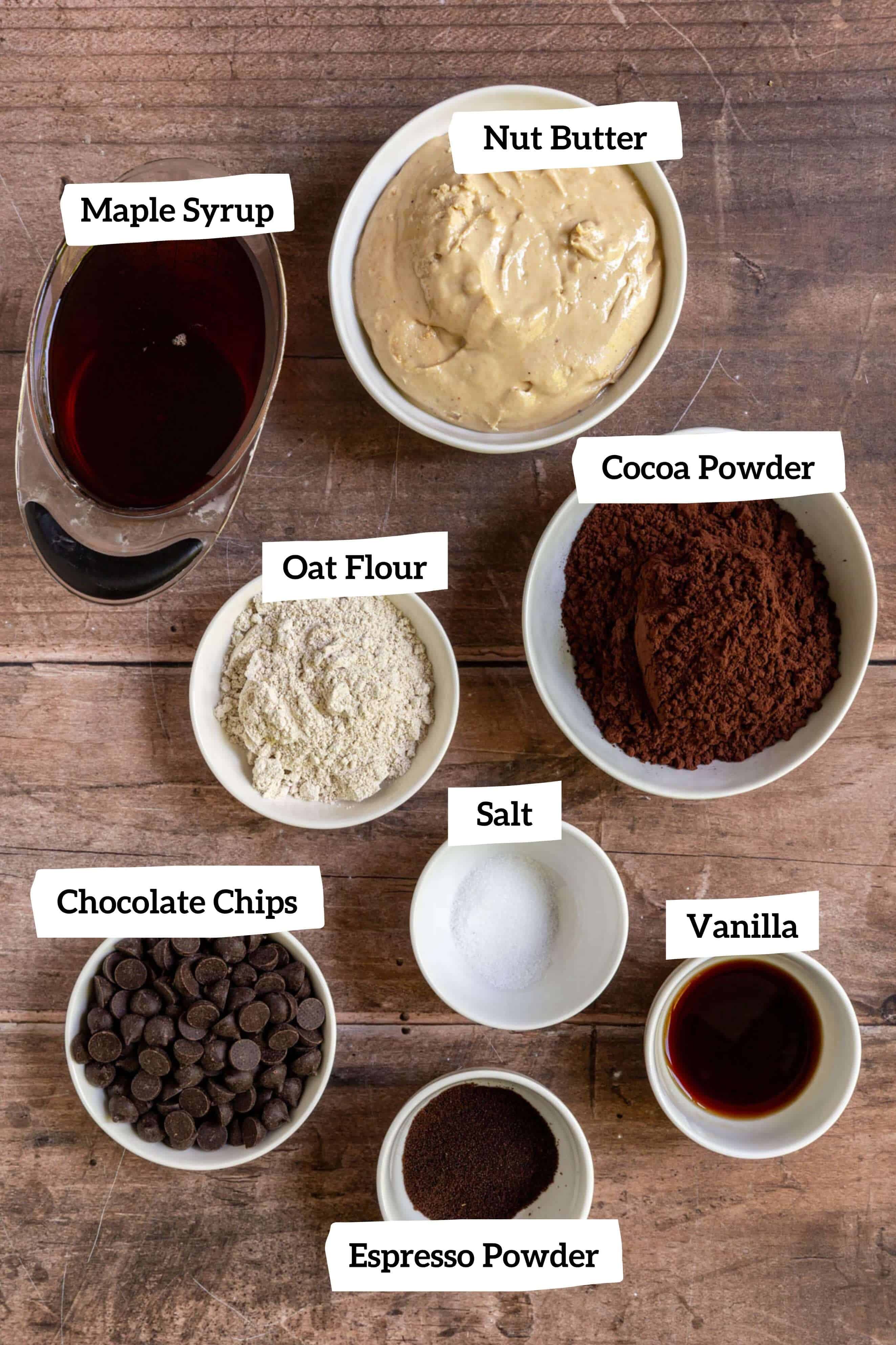 Vegan oil-free brownies ingredients
