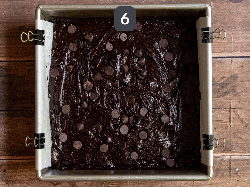 Vegan oil-free brownies step 6 - spread into the prepared pan.
