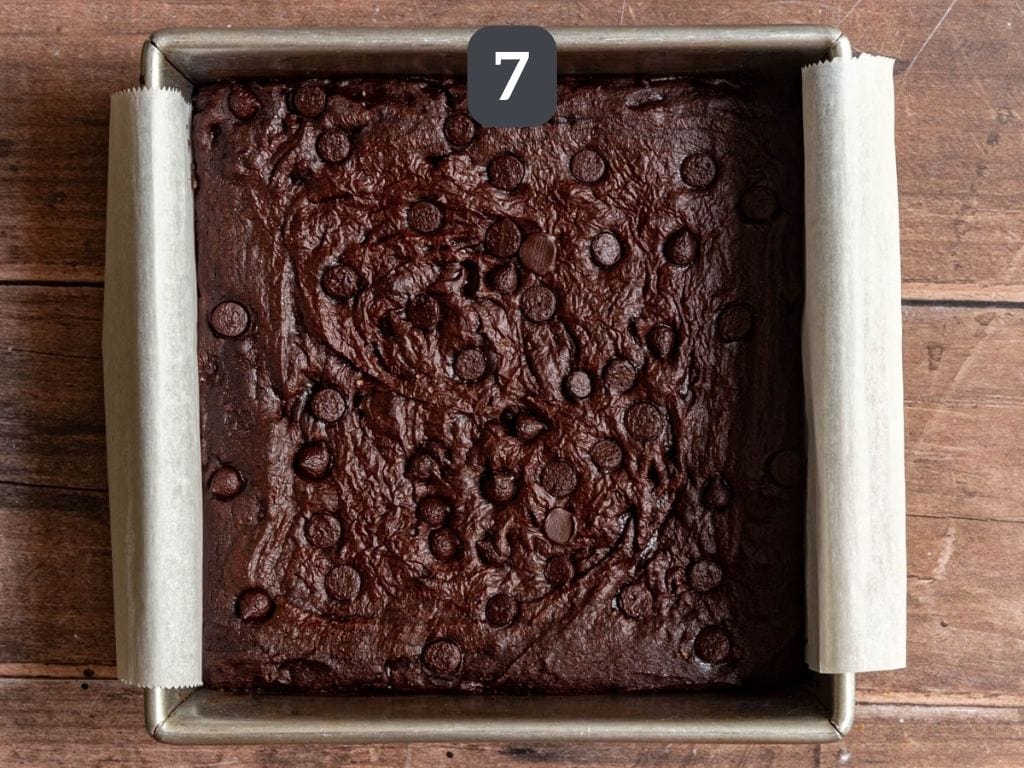 Vegan oil-free brownies step 7 - bake.