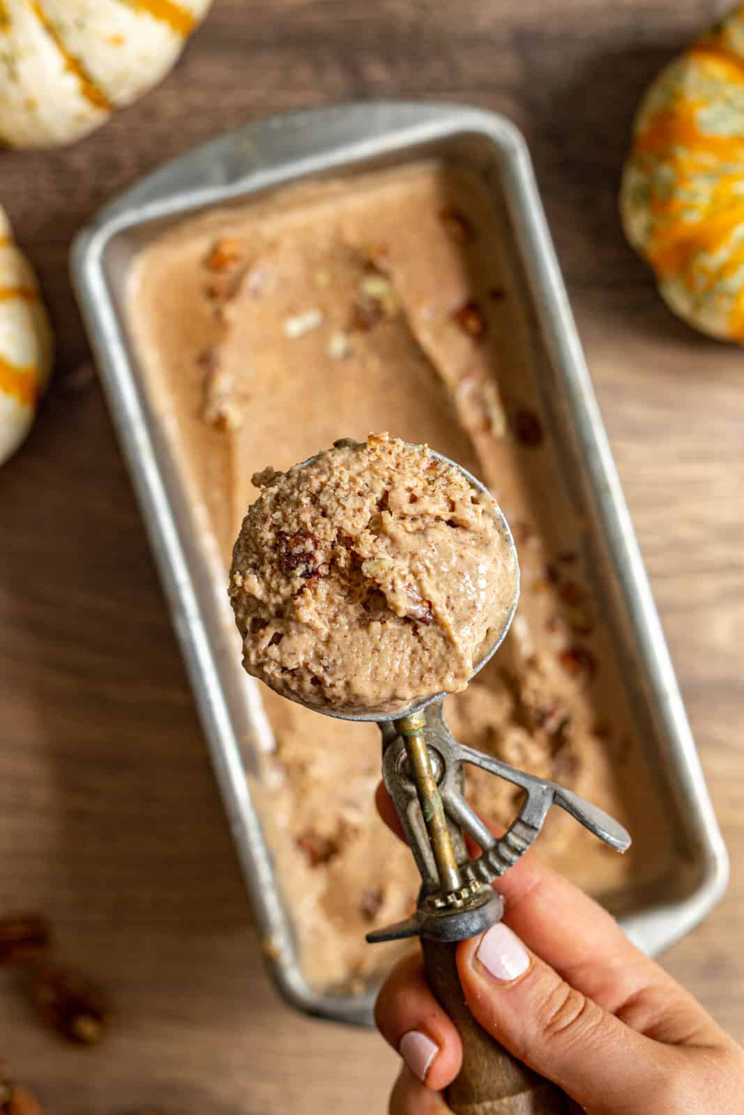 No-Churn Vegan Pumpkin Pecan Ice Cream