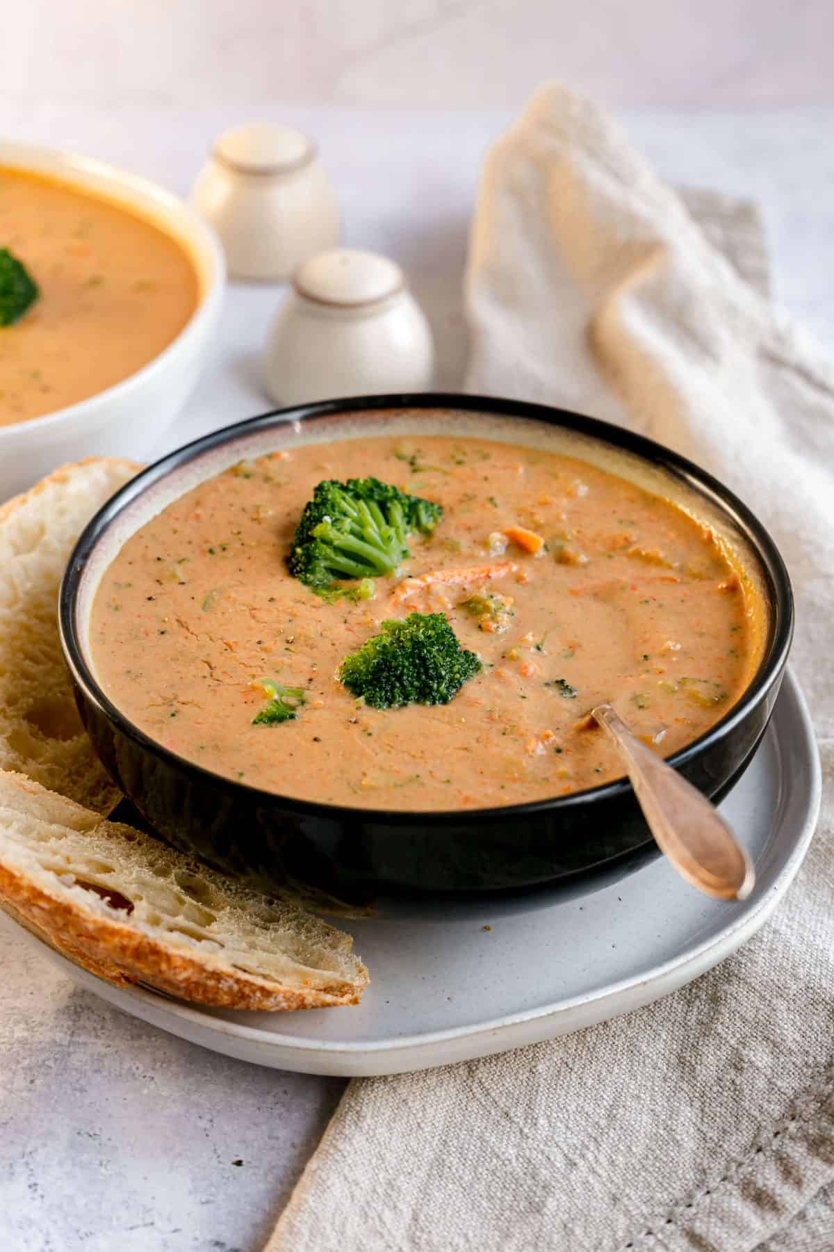 Plant-Based Broccoli Cheddar Soup without Cashews