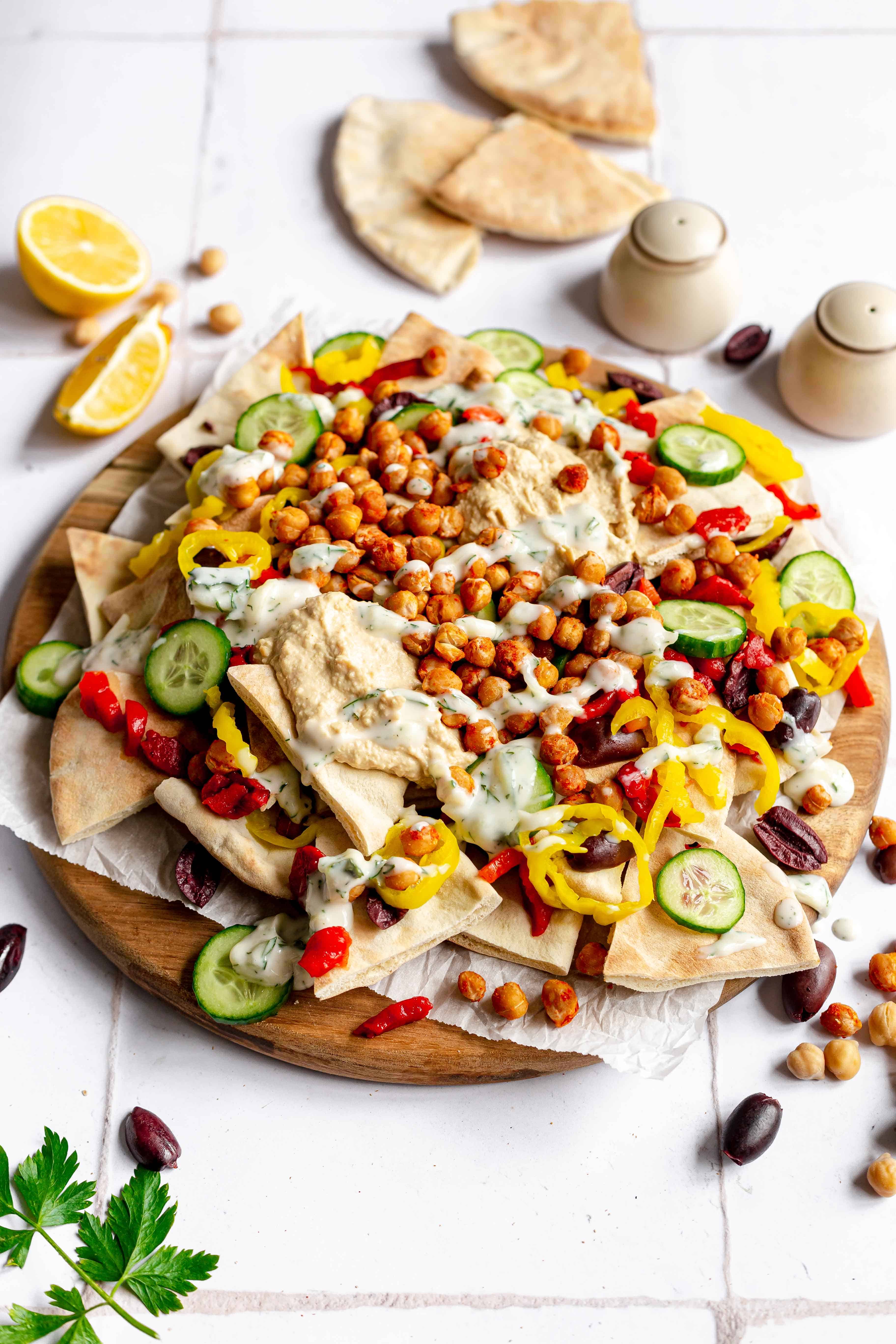 Plant-Based Mediterranean Nachos