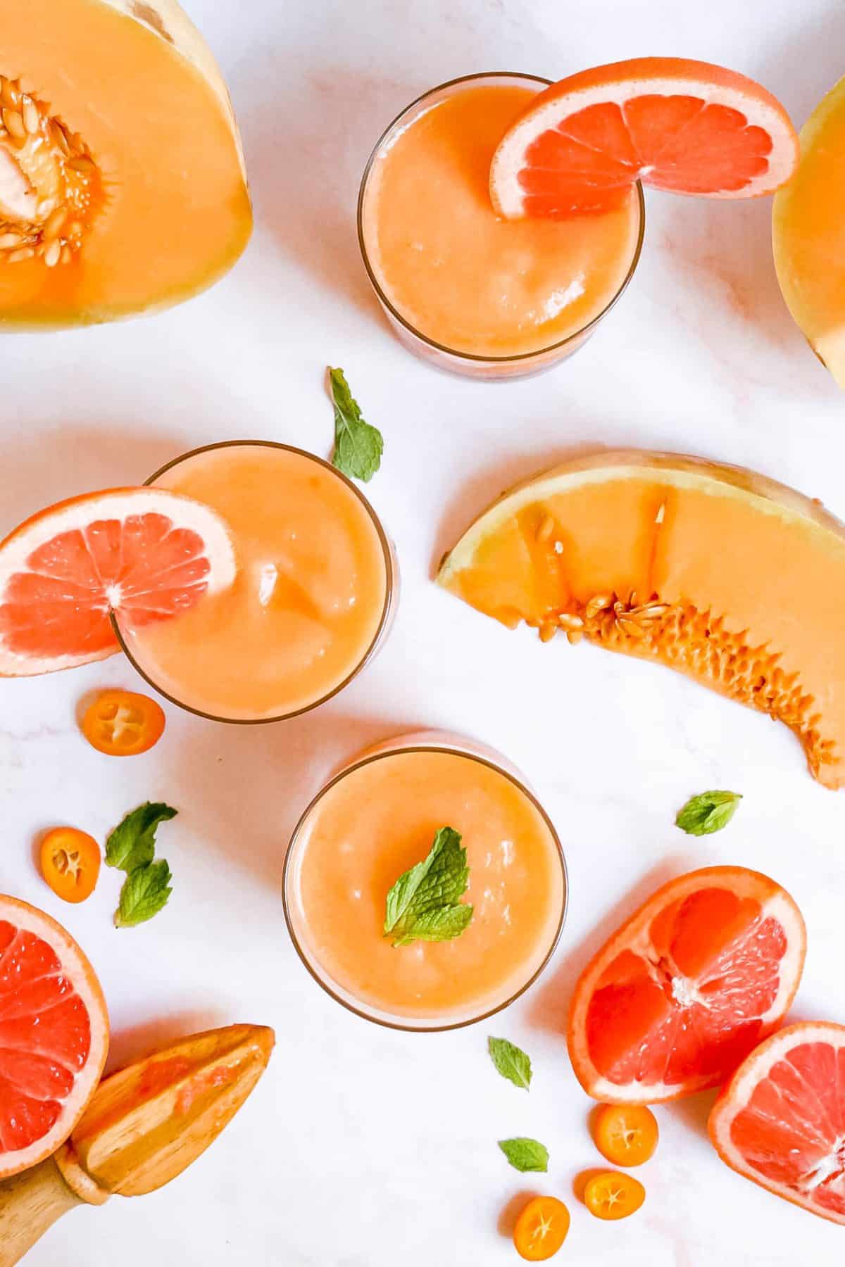Sugar-Free Frozen Cantaloupe Cocktails