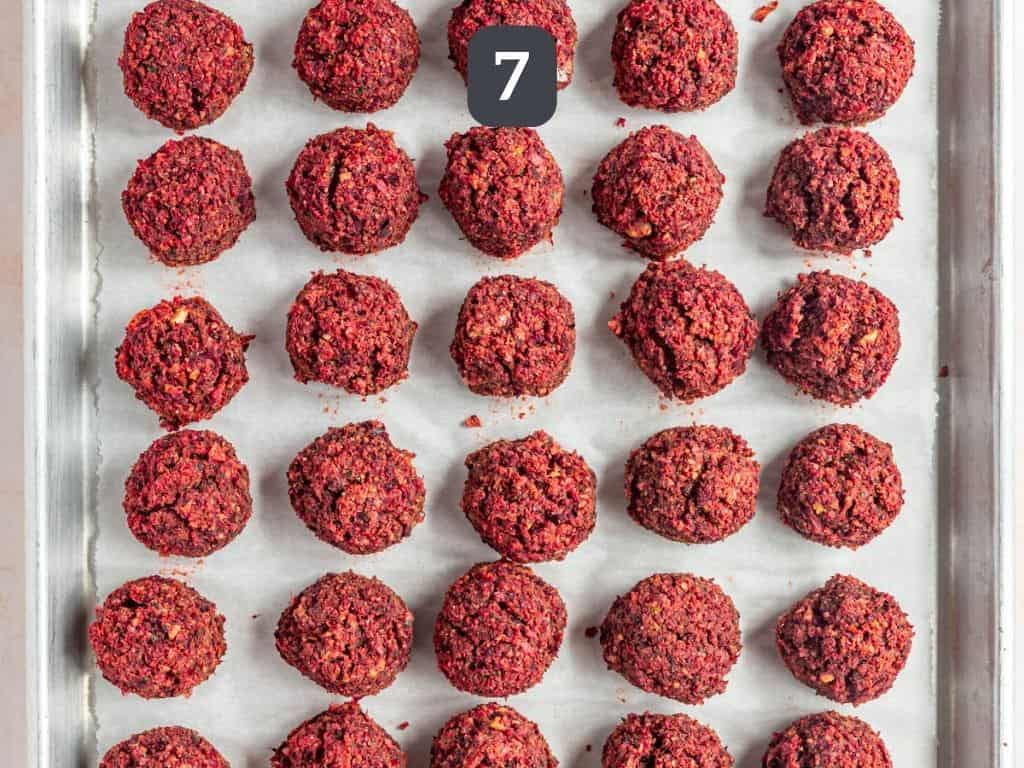 Baked Beetroot Falafel Step 7 - bake.