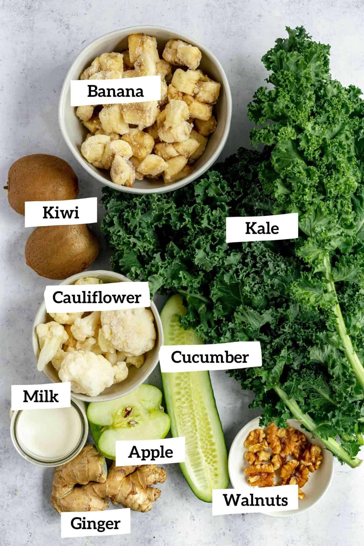 Kiwi Kale Smoothie Ingredients