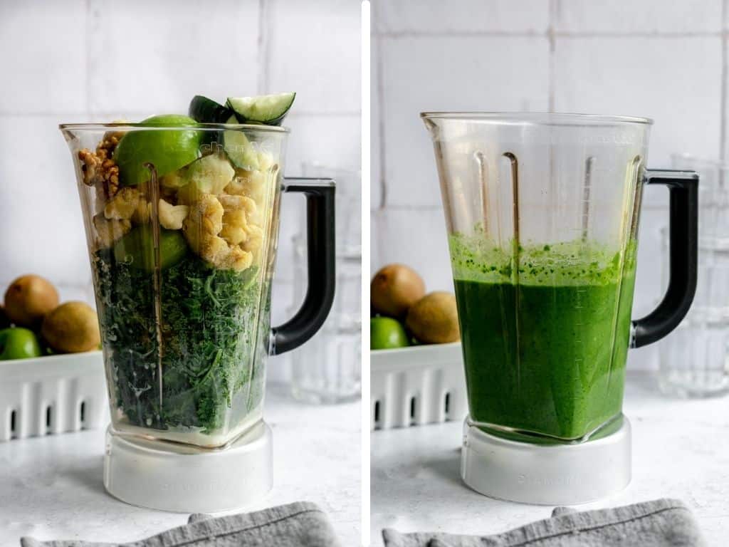 Kiwi Kale Smoothie in blender