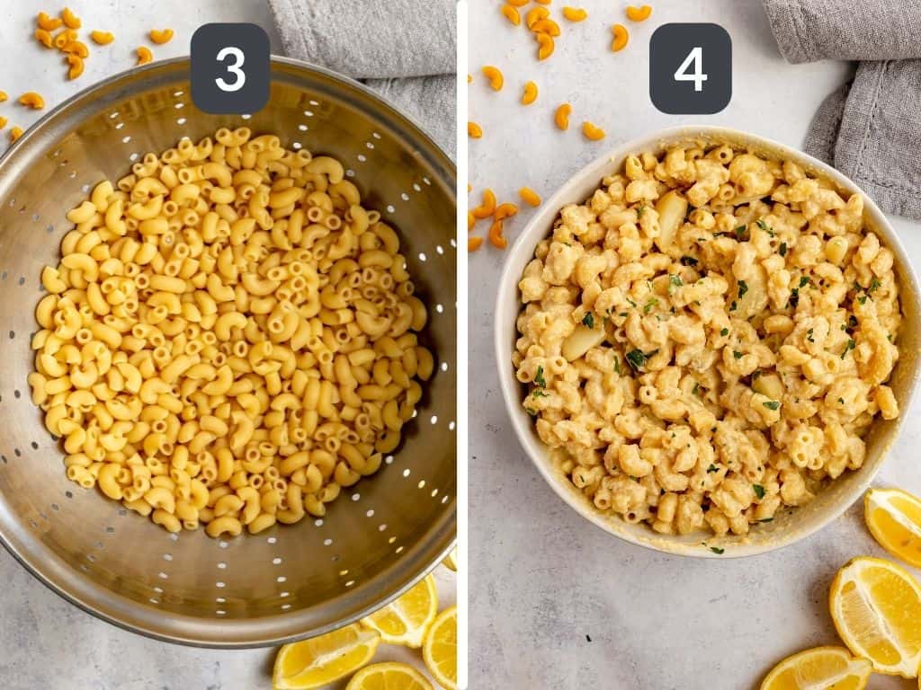 Plant-Based Garlic Mac and Cheese Steps 3 & 4