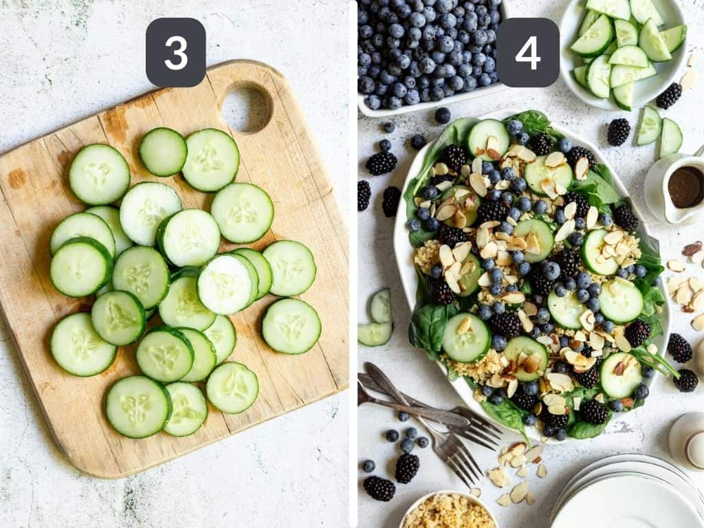 Spinach Blueberry Salad Steps