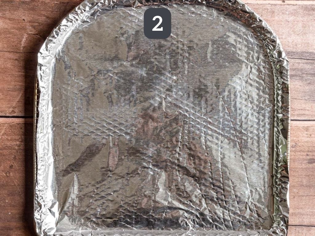 Air Fryer Cauliflower Rice Bowls Step 2 - line the air fryer with foil.