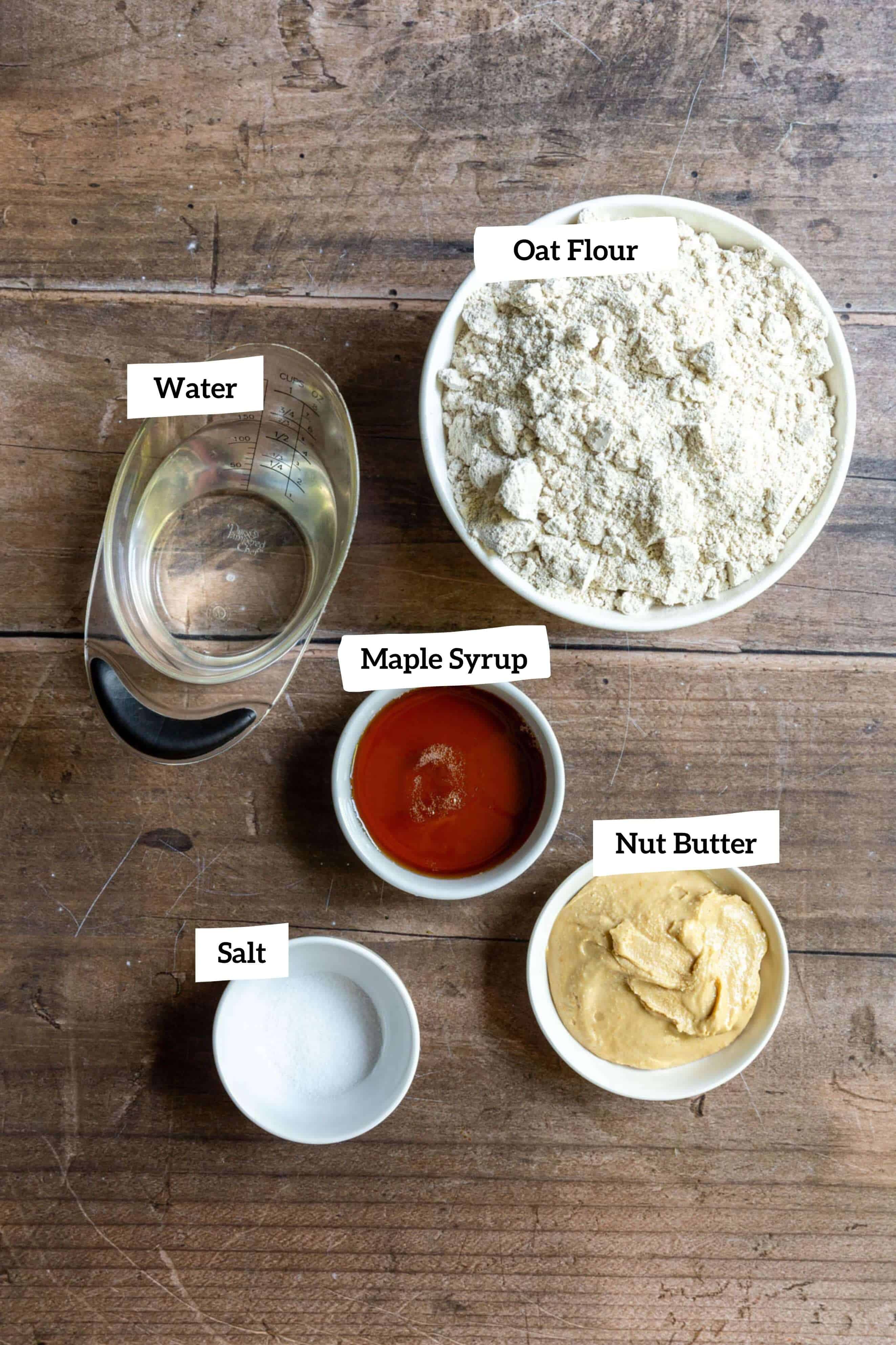 WFPB Pie crust ingredients.