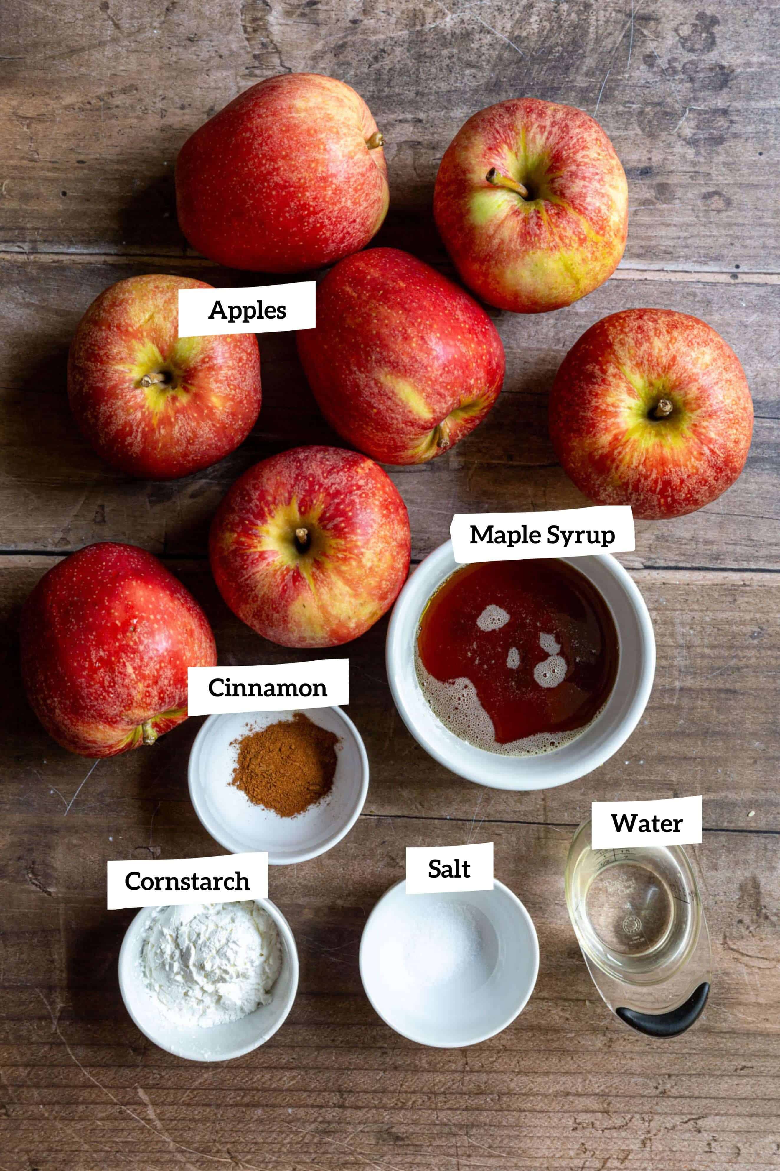 Apple pie filling ingredients.