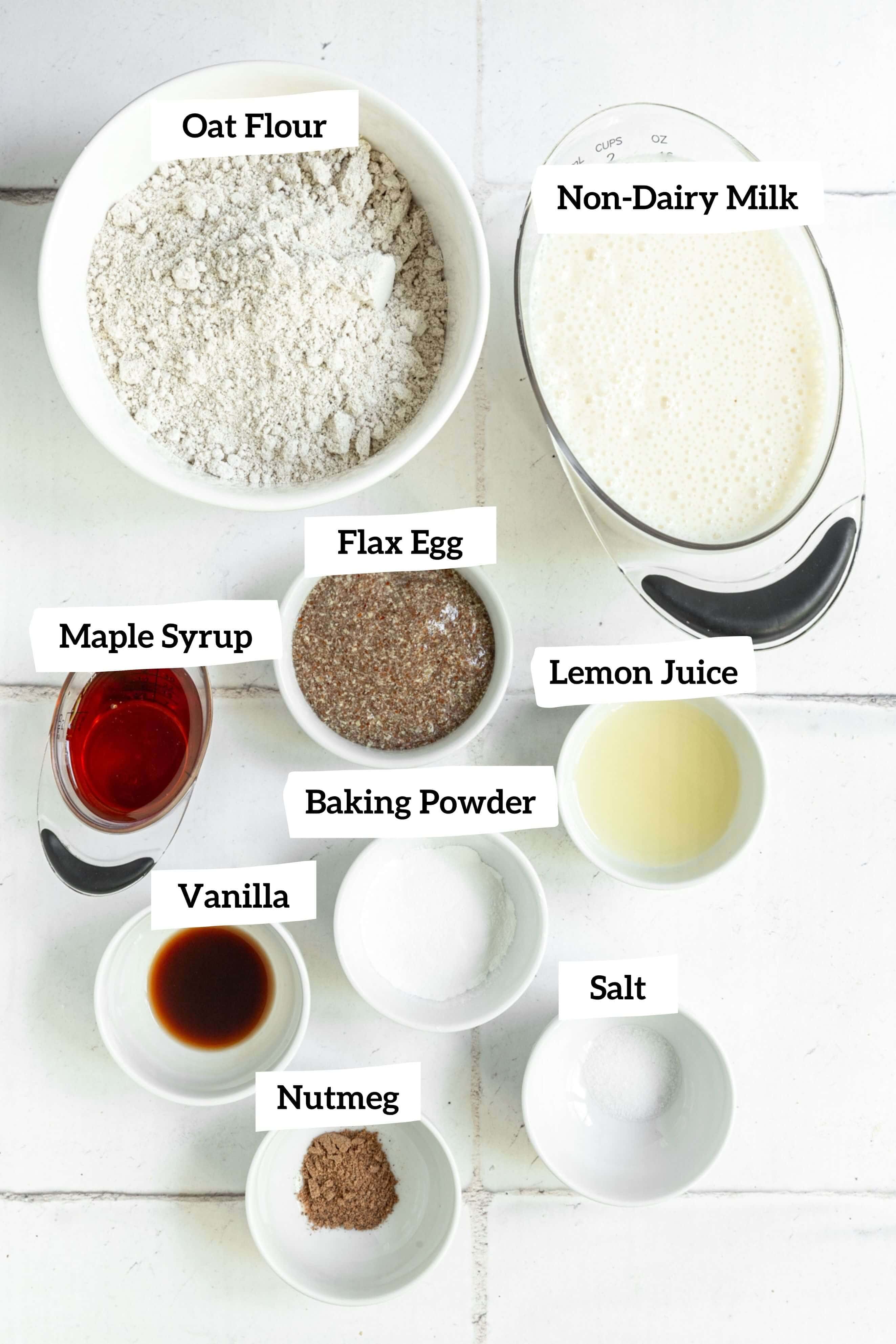 Oat flour waffles ingredients