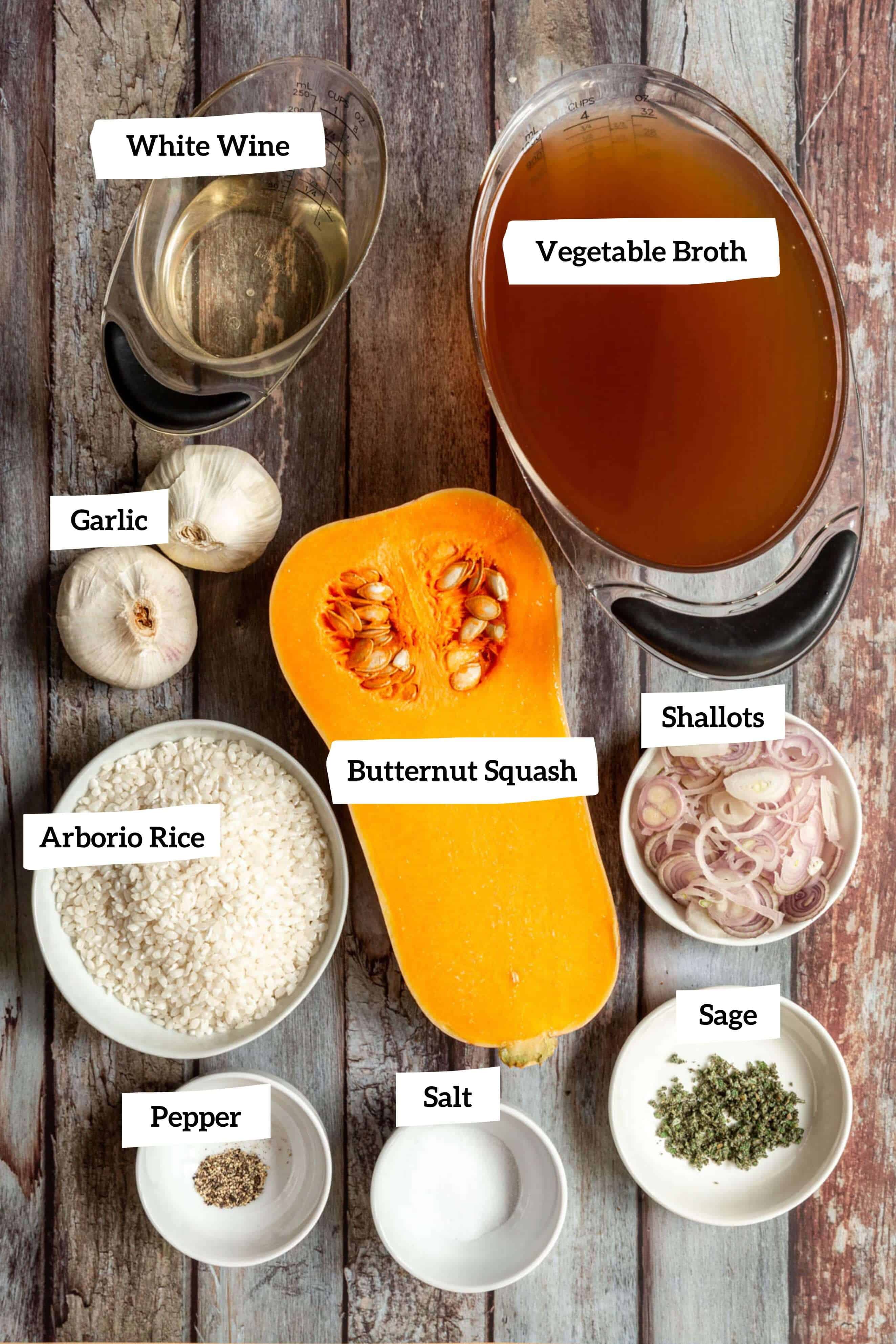 Roasted Garlic and Butternut Squash Risotto Ingredients