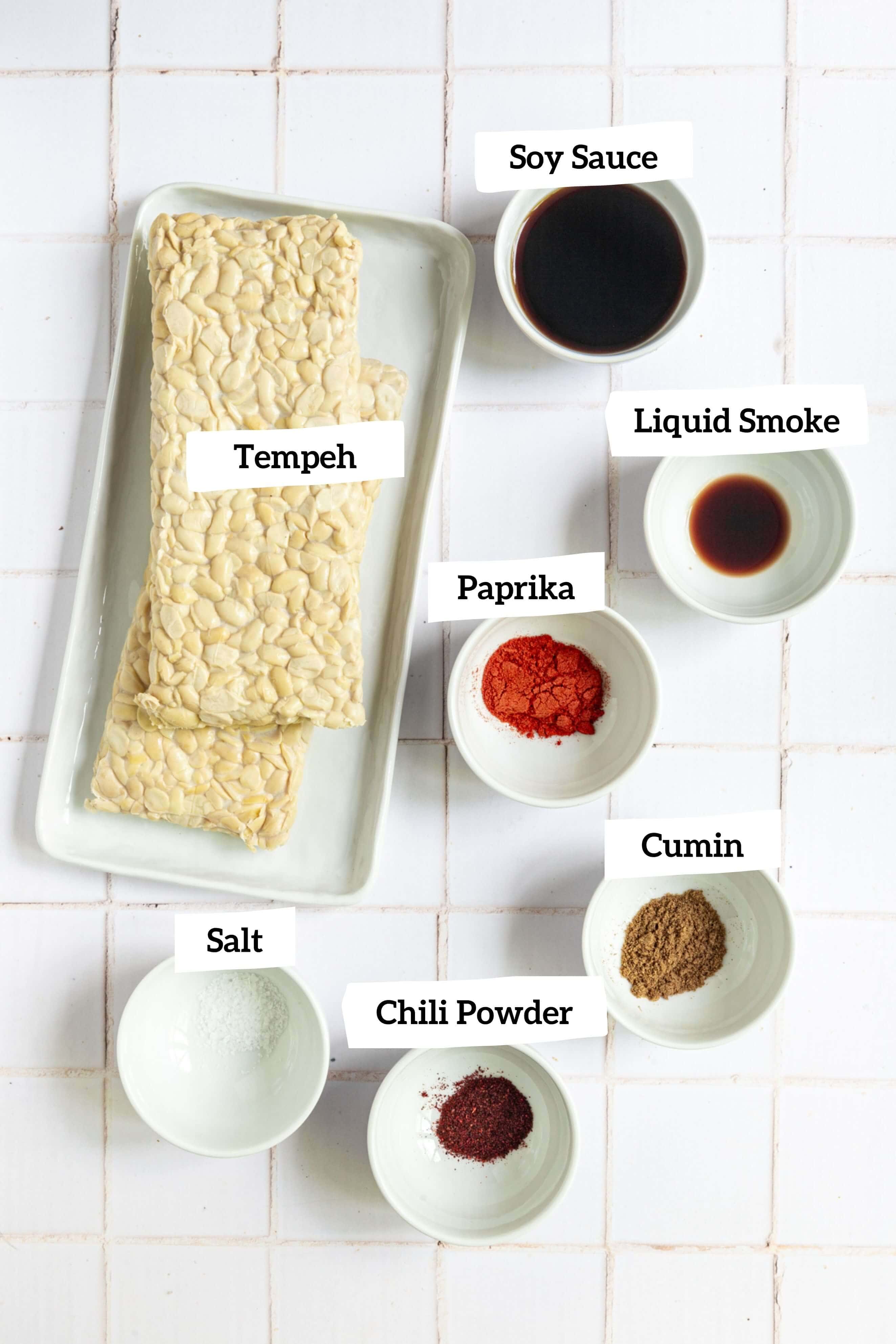 Tempeh for tempeh burrito bowls ingredients