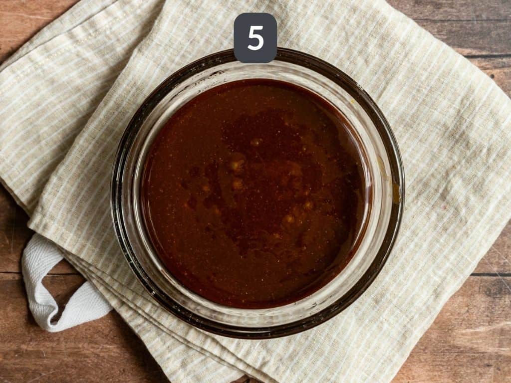 Vegan caramel apples step 5 - transfer caramel to a high side bowl.