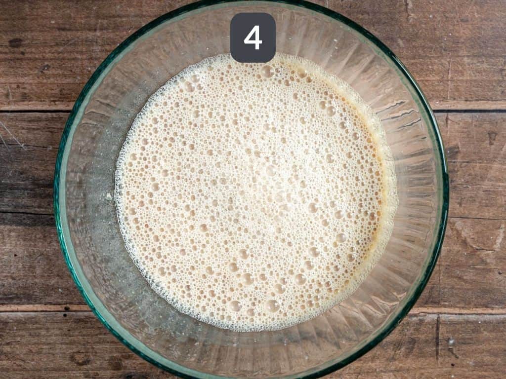 Oil-free vegan cornbread step 4 - mix all the wet ingredients.