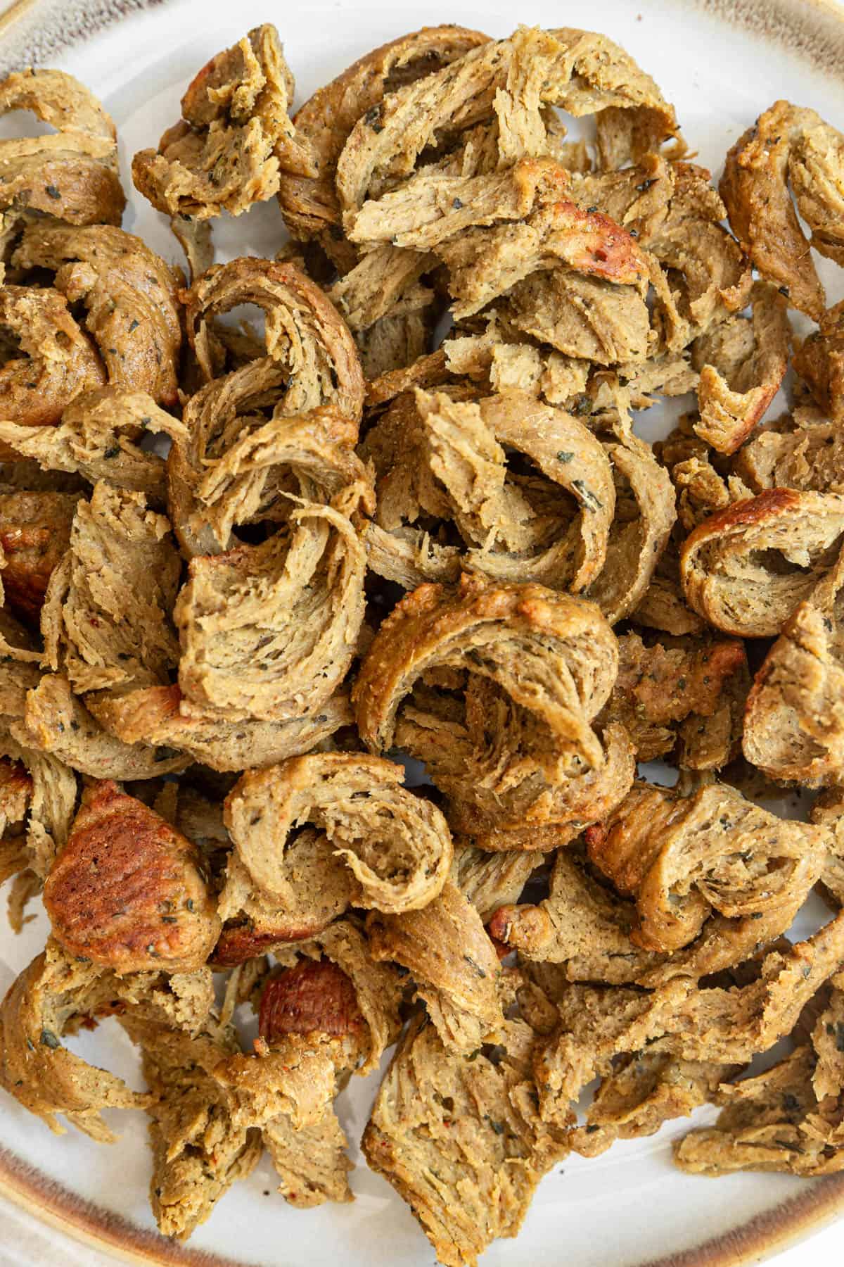 A plate of Vegan Seitan Chicken.