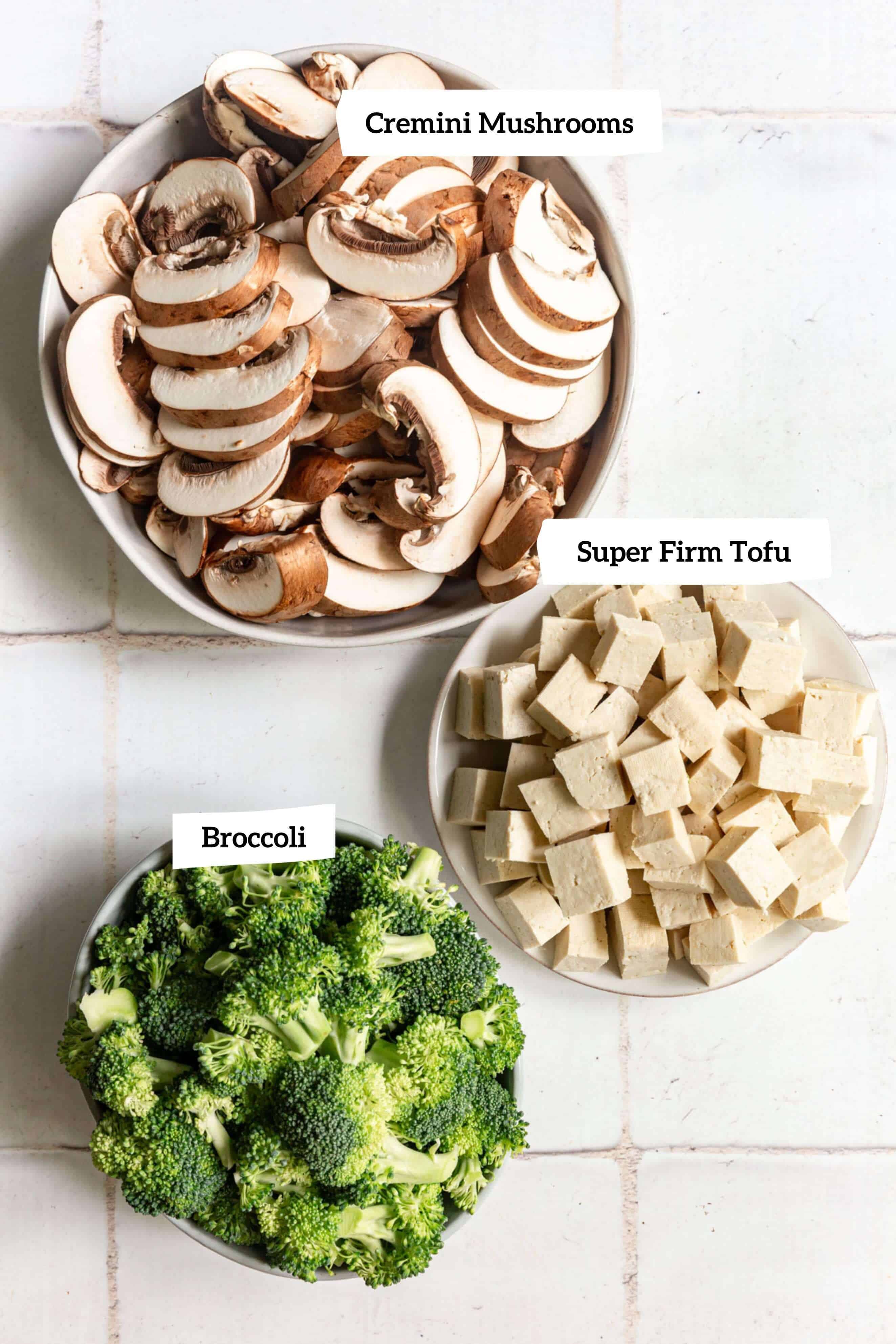 Tofu Broccoli Mushroom Stir Fry Ingredients