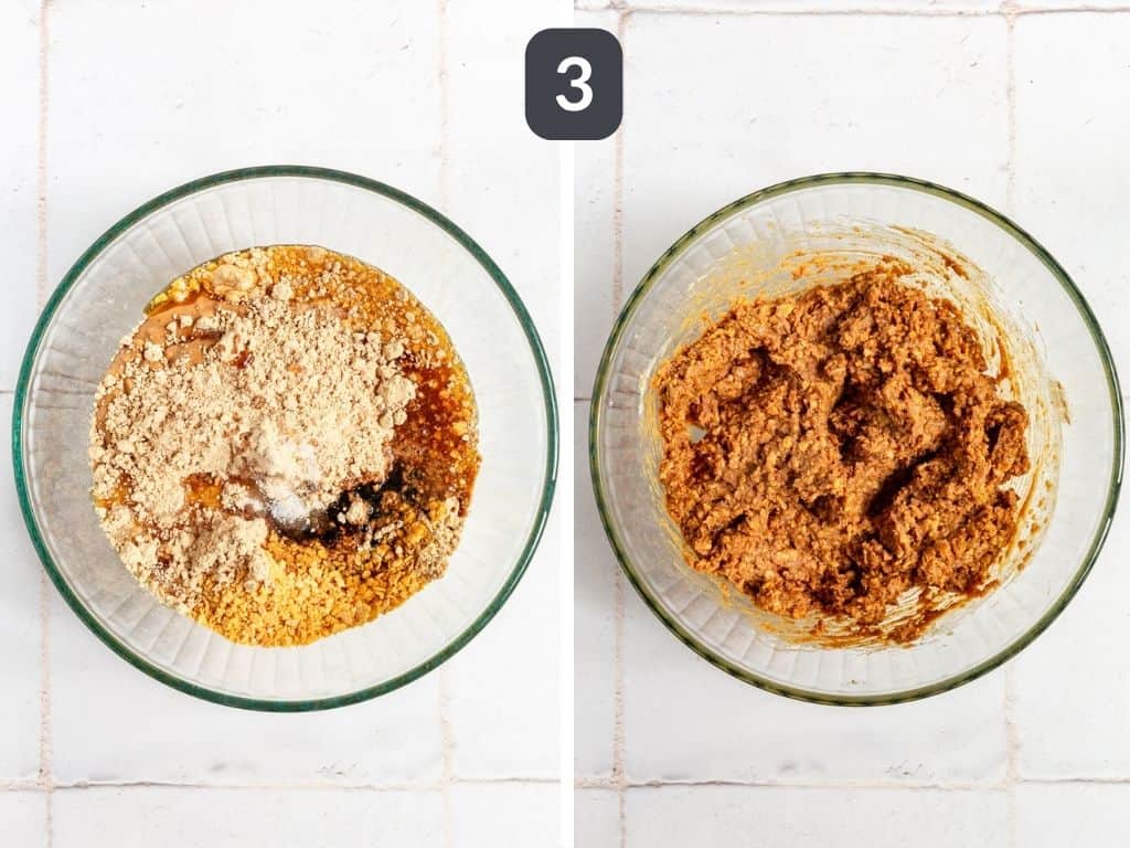Vegan Butterfingers Step 3 - mix the bar ingredients.