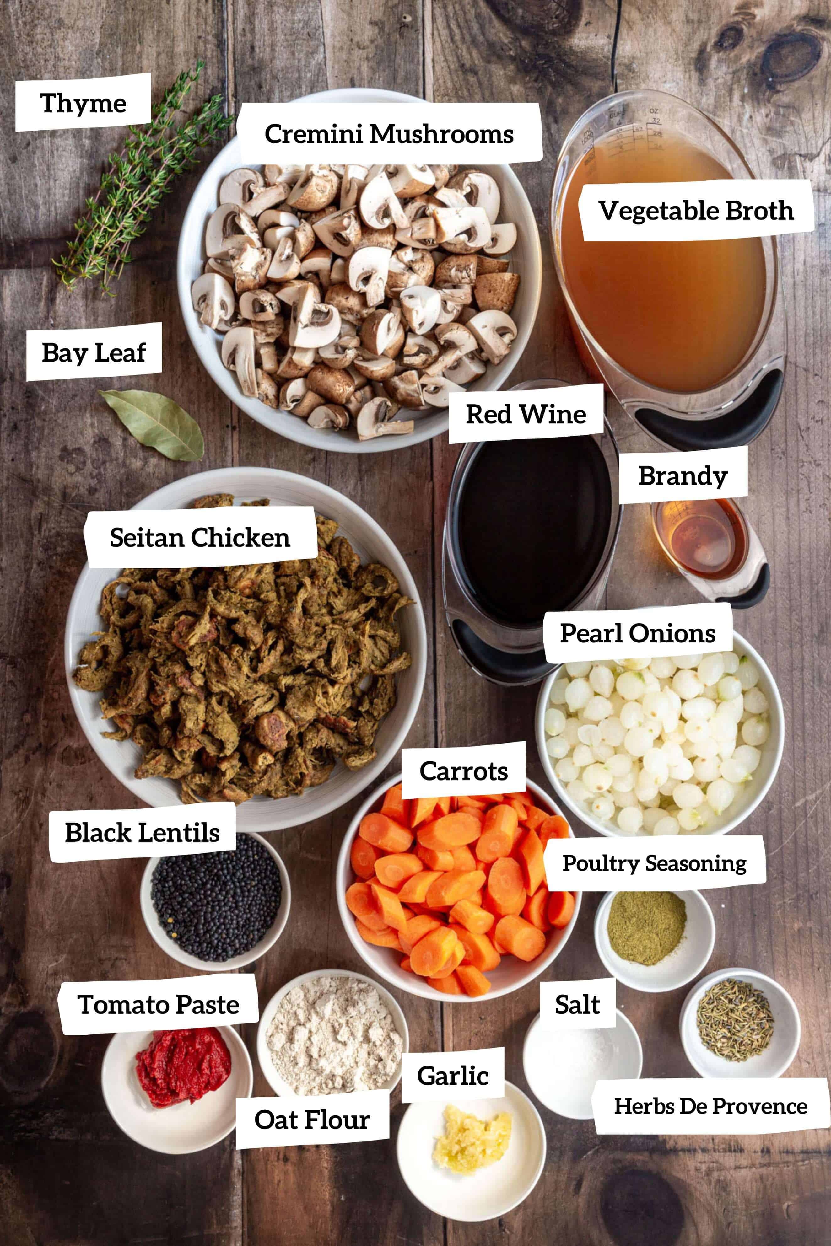 Vegan Coq Au Vin Ingredients