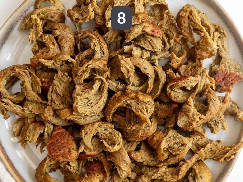 Vegan Seitan Chicken Step 8 - serve.