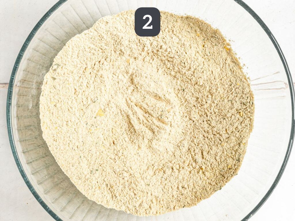 Vegan Seitan Chicken Step 2 - mix the dry ingredients.